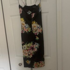 Dolce & Gabbana Black Dress with Multicolor Floral Design